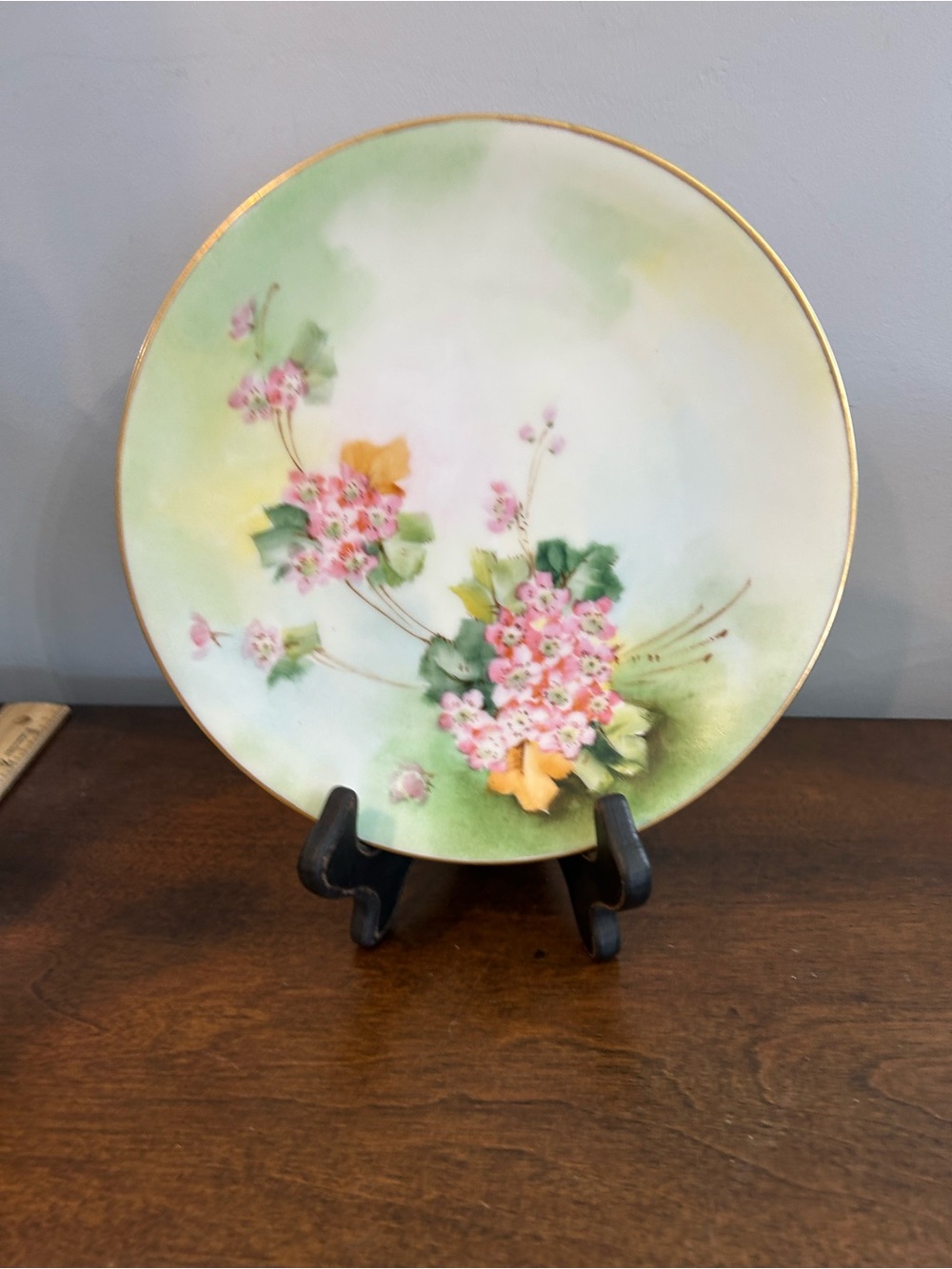 Antique Bavaria Floral Hand Painted Gold Trim Decorative Plate Approx 8.5 Inches